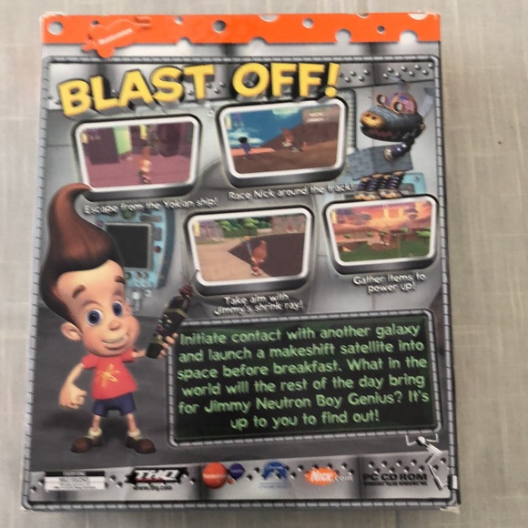VINTAGE NWOT 2001 PARAMOUNT JIMMY NEUTRON BOY GENIUS THQ CD ROM WINDOWS ME -#504 - Picture 2 of 14